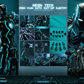 Hottoys MMS672 Neon Tech Ironman Suit-Up Gantry