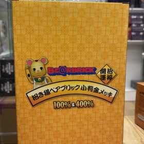 全新 2 Medicom Toy Bearbrick Be@rbrick 400% 100% Maneki Neko  Lucky Cat Oval Gold 招財貓 小判 金色
