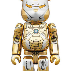 全新 3 Medicom Toy Be@rbrick Bearbrick 1000% Ironman Sorayama Metropolis Variant 空山基 鋼鐵人 鋼鐵俠 鐵甲奇俠 金色